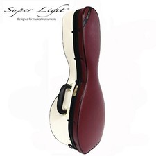  Elegance 2 Tone Super Light Round Mandolin Case Burgundy Lightght Semi-Hard