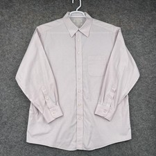 Roundtree Yorke Gold Label Button Down Shirt Mens 17 33 Pink Blue Check