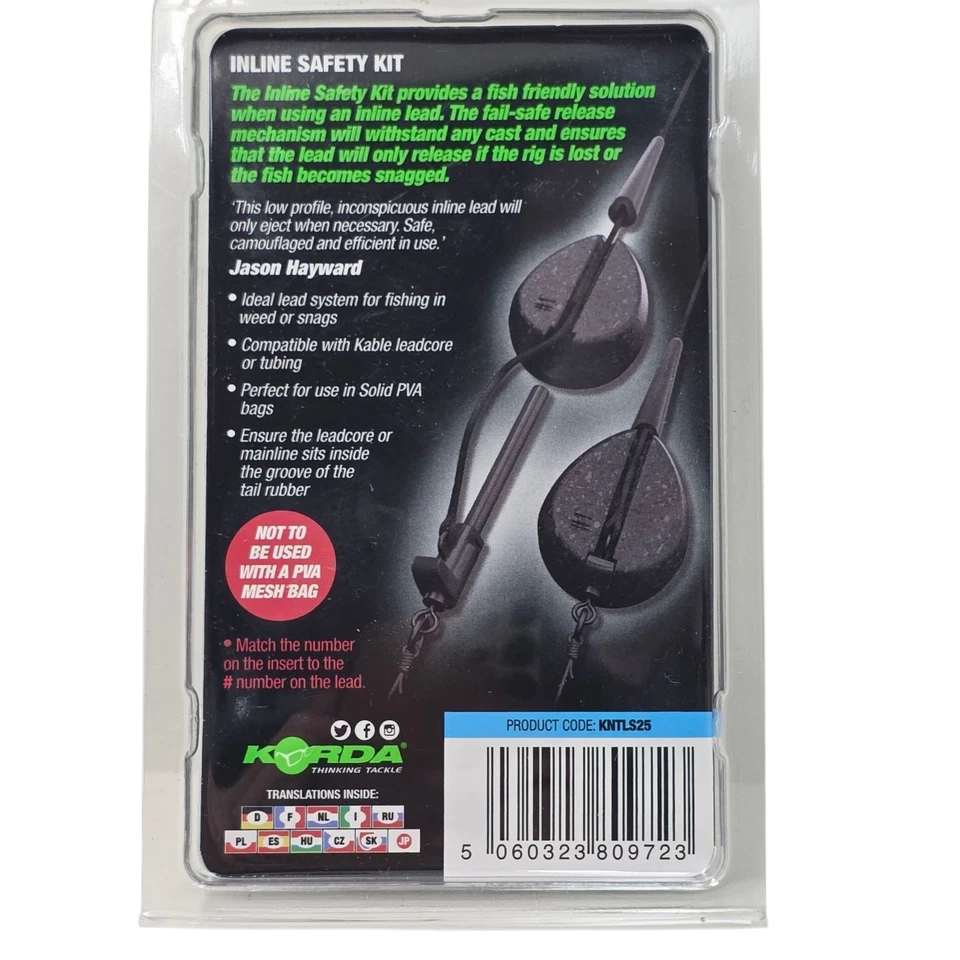 Korda Fishing Bombs Rig Inline Safety Kit Lead Release System Carp Weed  2.5 oz - Image 2 of 3