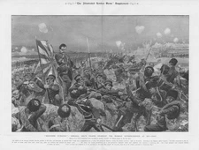 RUSSO-JAPANESE WAR Storming Russian Entrenchments at Kin Chau Print 1904