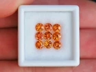 NATURAL MINE - 9 PCS. 4 MM. ROUND ORANGE SAPPHIRE TOTAL 3.42 CTS.