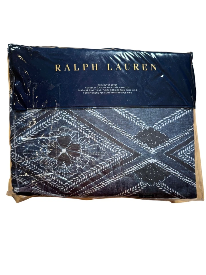 Ralph Lauren Francois King Duvet Cover Navy Blue NEW - Image 2 of 4