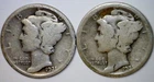 1921 & 1921d KEY DATE Mercury Dime Coins 90% SILVER 2 Coin LOT    NR