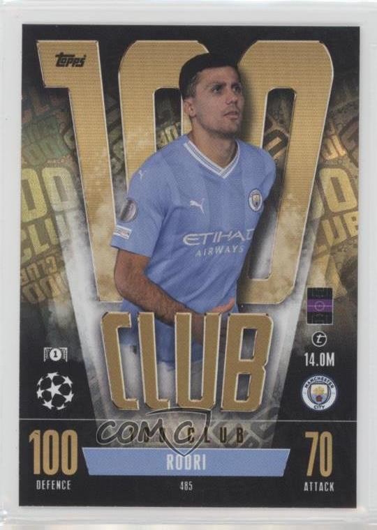 2023-24 Topps Match Attax UEFA Club Competitions 100 Club Rodri #485 0b7v