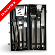 NEW Heavy Duty BBQ Tool 6pc Set Stainless Steel In Aluminum Case