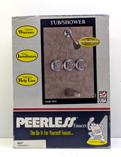 Vintage Peerless Shower Valve & Tub Faucet Combination #9837 Chrome Finish NEW