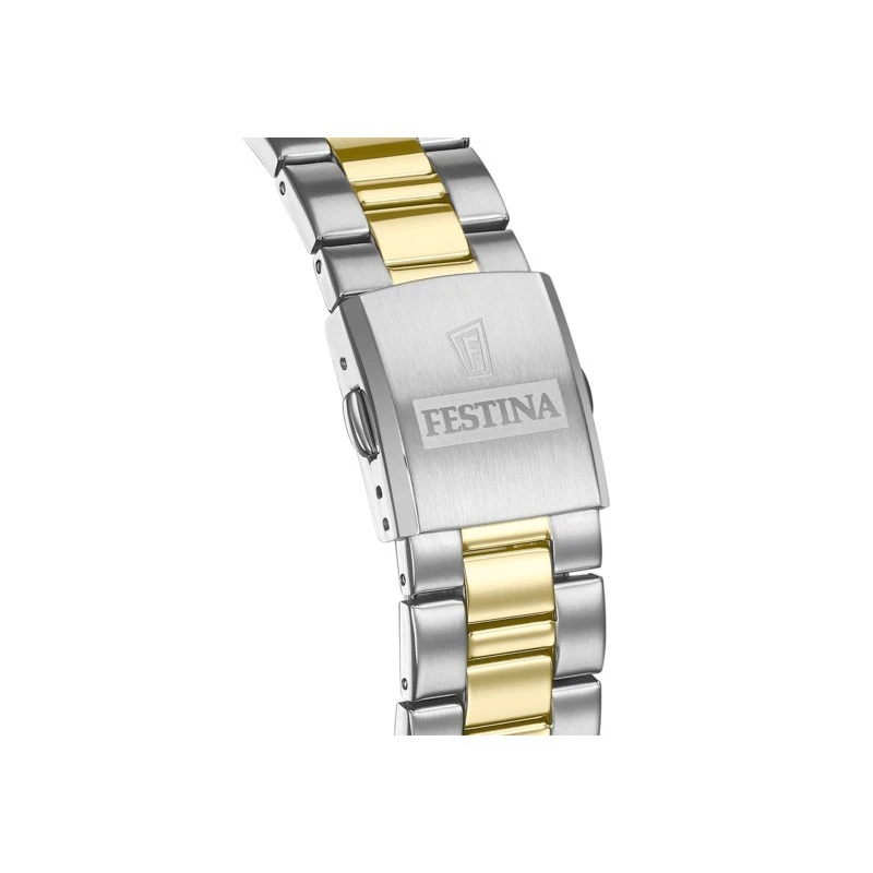 Orologio Uomo Festina F20554/1 Classico In Acciaio Bicolore Argento/Oro - Immagine 4 di 4
