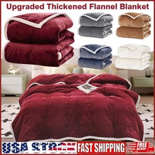 Thick 3 Layers Flannel Blanket for Winter Autumn, Soft Warm Throw Blanket 810GSM
