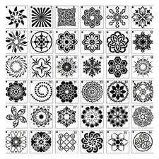 36 Pack Mandala Dot Templates Perfect for Painting 3.6 X 3.6 Inches