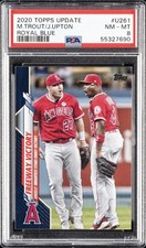 2020 TOPPS UPDATE ROYAL BLUE #U261 JUSTIN UPTON/MIKE TROUT PSA 8