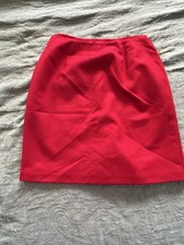 Vintage Norton McNaughton Pure New Wool Red Pencil Skirt Size 12 Corpcore Preppy