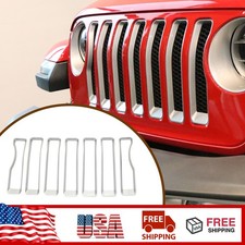 Front Grille Grill Mesh Inserts Cover Trim Decal For Jeep Wrangler Jl 2018-2023