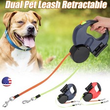 10FT Dual Retractable Dog Leash Pet 360 Swivel Collar Automatic Walking Lead US