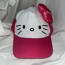 Sanrio Hello Kitty Pink Youth Baseball Cap Girls Hat 3D Bow New with Tags