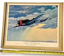 vintage Original 1944 WWII AVIATION print REPUBLIC P-47 THUNDERBOLTS  USAAF