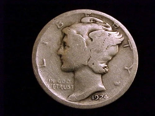1924-D  Mercury Dime, About  Good Grade