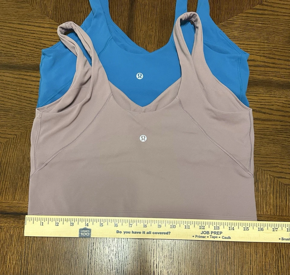 Camiseta sin mangas Lululemon Athletica talla 12 Align púrpura eléctrica azul ¡Lote de dos! ¡Nuevo! Foto 3 de 4