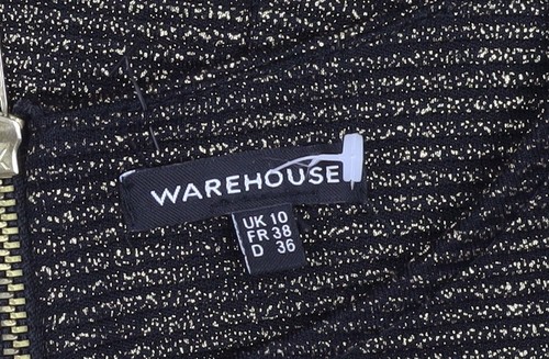 Warehouse Black Midi Sheath Dress, Size 10, Formal Women - Picture 3 of 12