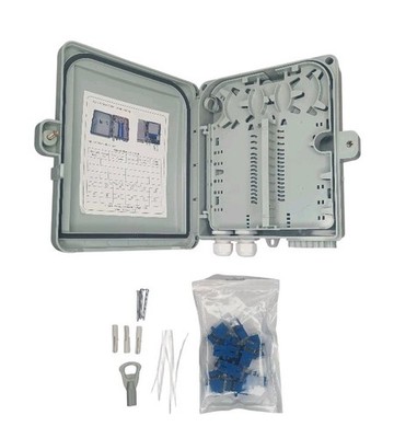 12-Core FTTH Fiber Distribution Box, IP65, 12-Port, Indoor/Outdoor Optical Fi...
