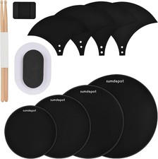Drum Mute Pads 11 Pieces W/ Cymbal Pad Hi hats Set Pad Foam Drum Silencer Pads