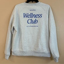 WILO the Label New Size S Gray Wellness Club Oversized Crewneck Sweatshirt Flaw