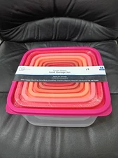 Mainstays Plastic Rainbow Food Storage Set, Multi Color, 14pcs