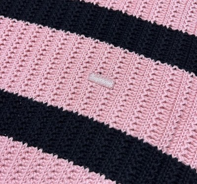 Supreme Loose Gauge Stripe Small Box Sweater Pink Medium Brand New