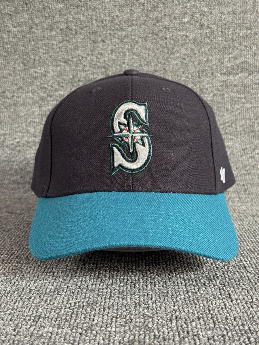 47 Brand Seattle Mariners Dad Hat Strapback Black Teal One Size
