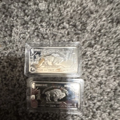 German silver Buffalo Design 2-1 oz read description