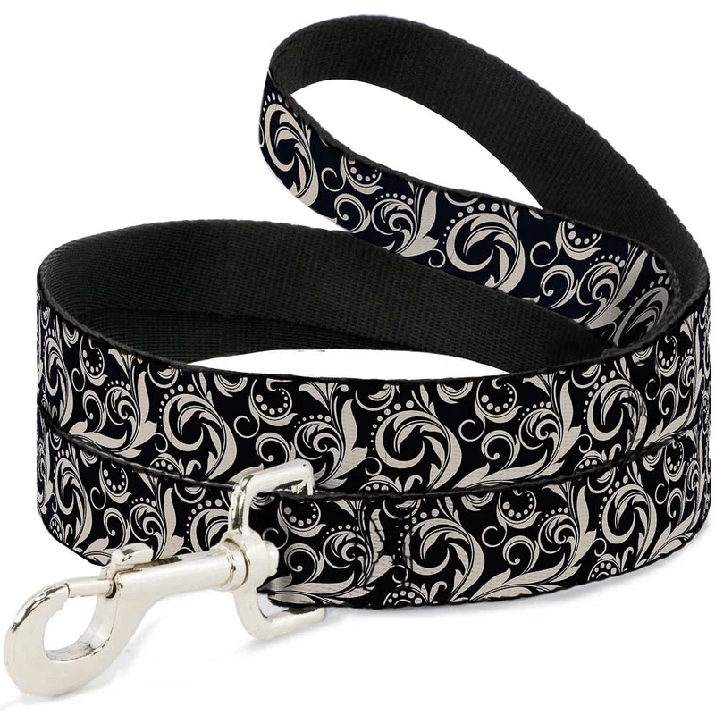 Dog Leash Filigree Navy Khaki Wide 6ft