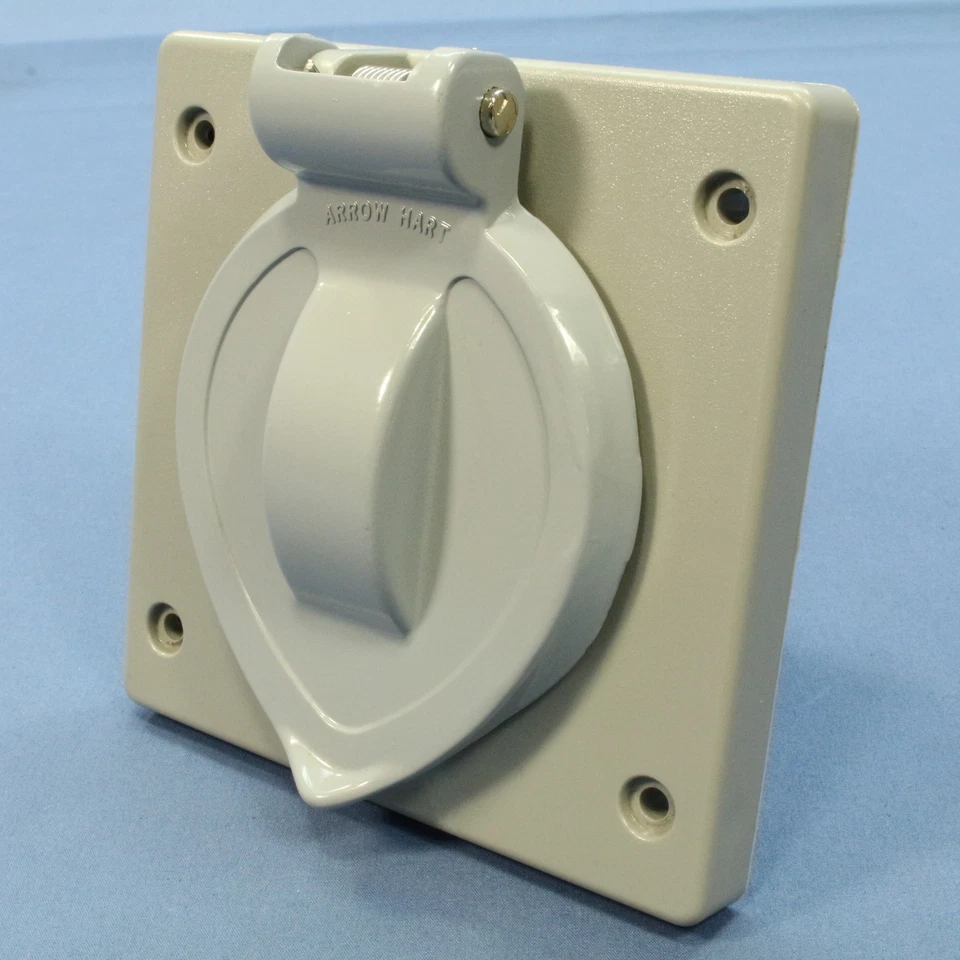 Arrow Hart 7777 Gray Lift Lid Flip Cover Wet Location 20A 30A Locking Receptacle - Image 4 of 4