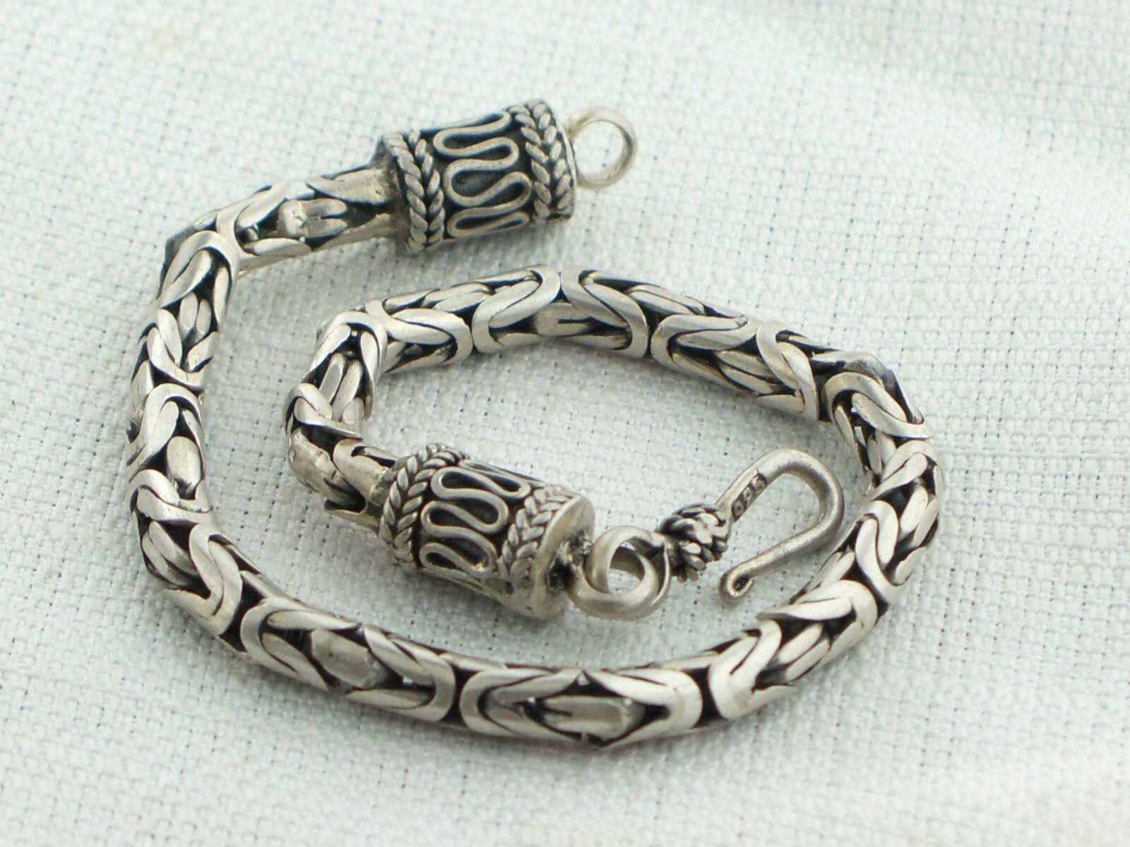 Solid Sterling Silver BALI Byzantine Cable Bracel… - image 2
