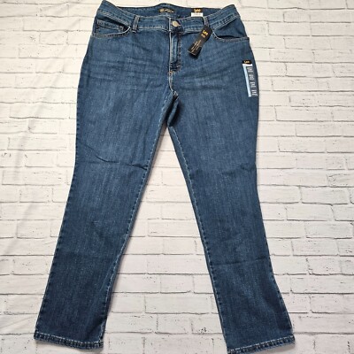 Lee Damen Relaxed Fit Straight Jeans UK 20 US 16 High Rise Instant Slim Blau