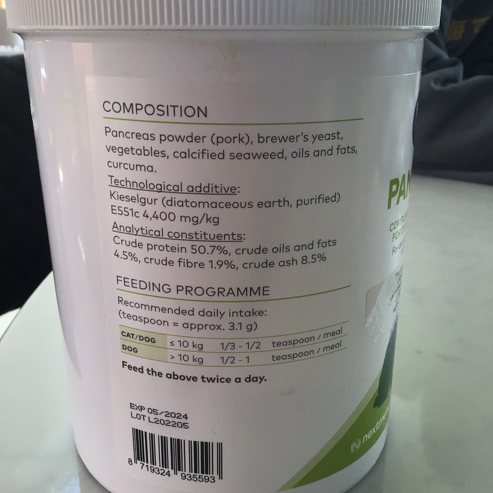 Panzyme Pancreas Enzyme Powder For Cats And Dogs EPI 475g 8719324935593 eBay