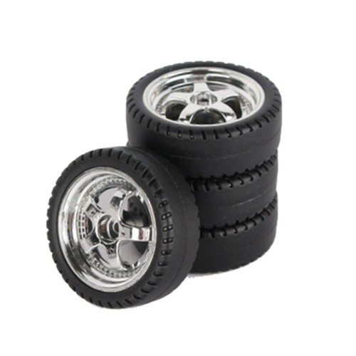 4 Roues Drift RC – Pneus Durs Texture Inégale – Moyeux Plastique – Accessoire Modèle Réduit