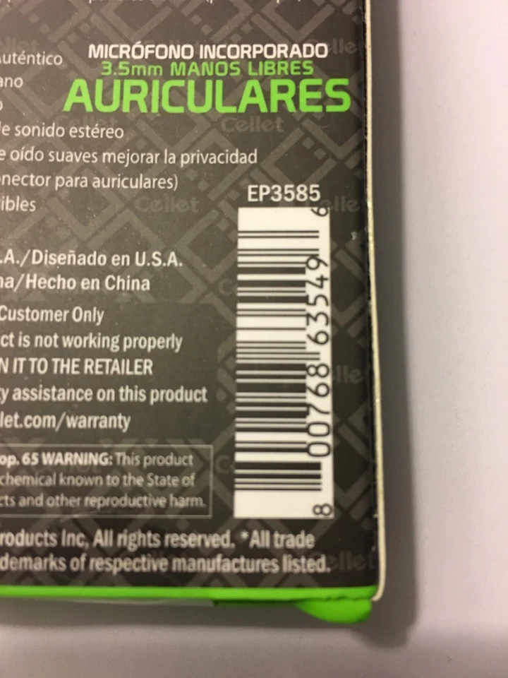 Original 3.5mm Flat Wire Stereo Hands-Free Headset Earbuds - Image 3 of 4