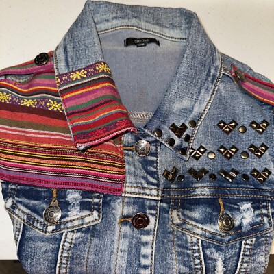 EUC Chiqle Denim Architect Jean Jacket Boho Studs Vest