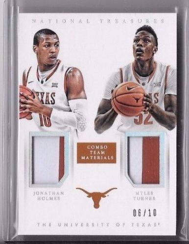#6/10 2015-16 NATIONAL TREASURES JERSEY JONATHAN HOLMES MYLES TURNER RC Rare SSP