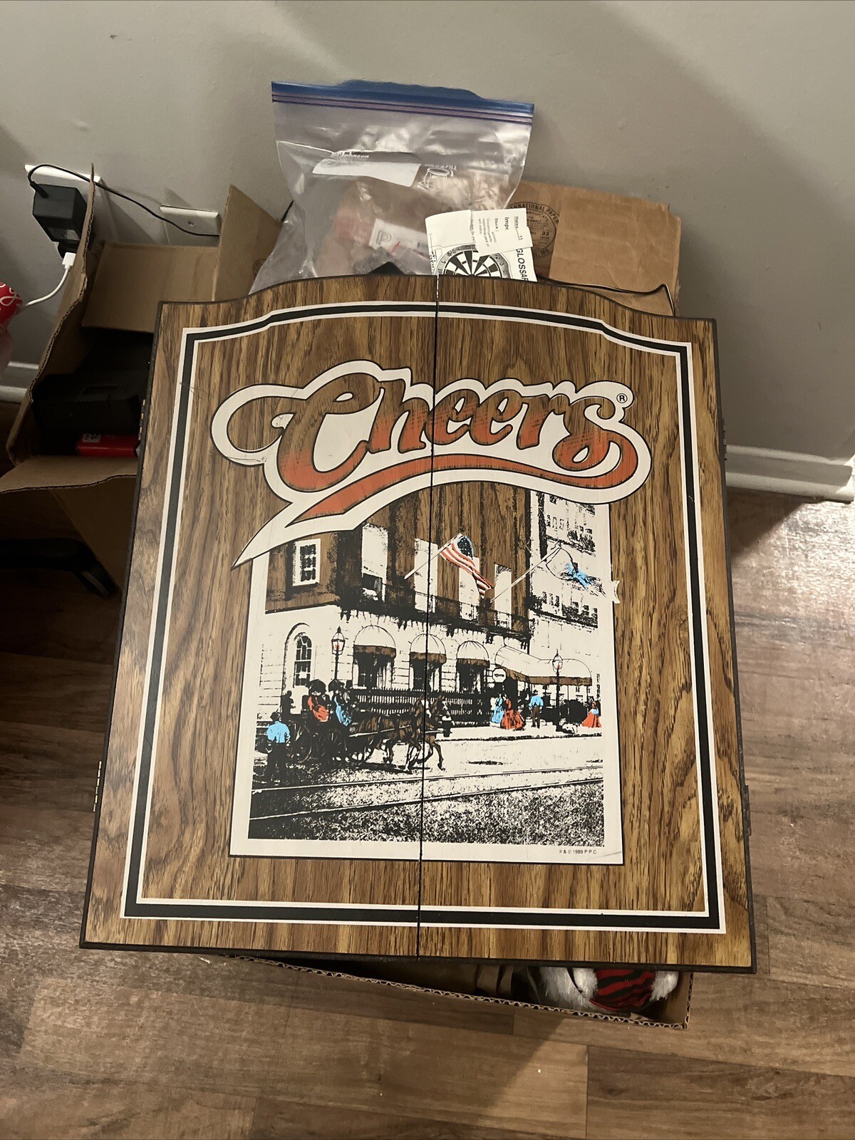 Vintage 1989 CHEERS Dart Board w/ Only, No Darts Bar Man Cave