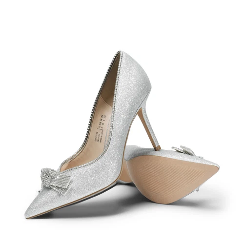 US Women Wedding Dress Pump Shoes High Heel Pointed Toe Slip On Party Pump Shoes - Picture 10 of 16