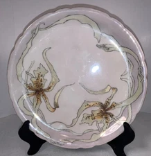 ANTIQUE J P L FRANCE  HAND PAINTED LIMOGES  Art Neuvo Tiger Lily Plate 8 7/8”