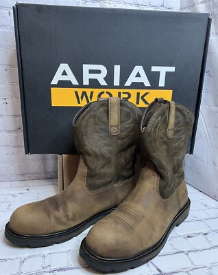 NEW Ariat Groundbreaker Pull-On Steel Toe Work Boots 10014241 Brown Ariat Groundbreaker Men main image 4