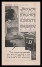 1930 Lux Laundry Soap Cambridge Massachusetts Flapper Girl In Pearls Print Ad