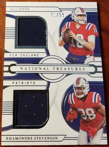 2022 Panini National Treasures Mac Jones Rhamondre Stevenson Patch /99 #GCM-NEW