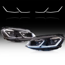 Pair VLAND Projector Headlights LED Switchback DRL For 2015-2017 MK7 VW Golf