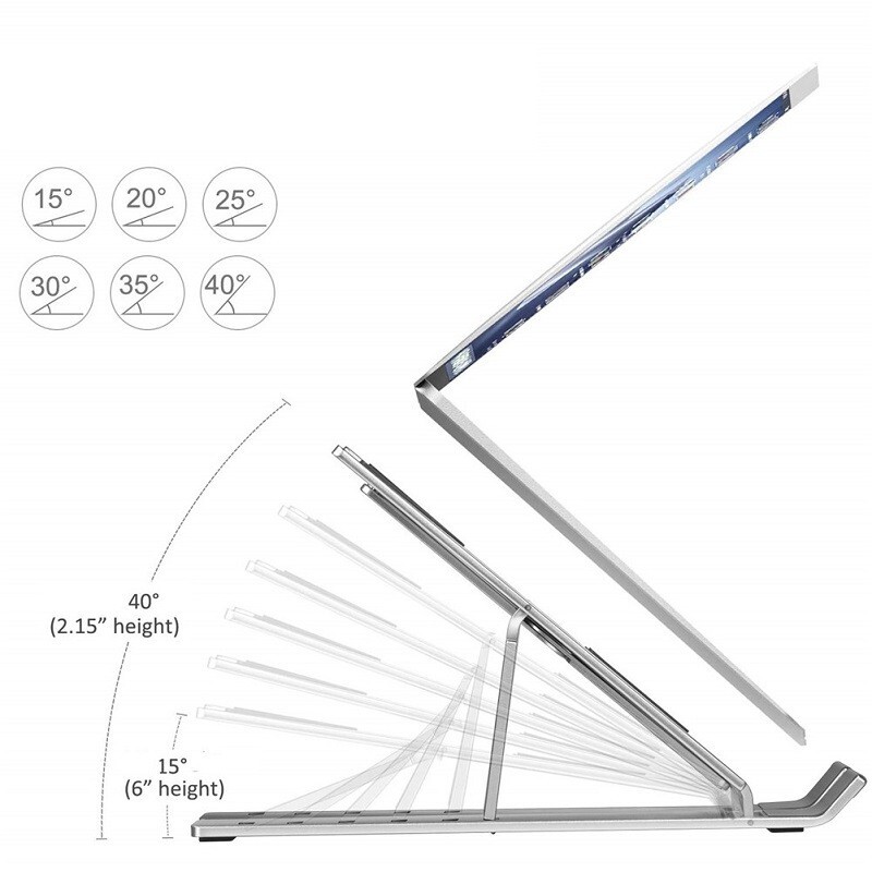 Adjustable Aluminum Alloy Laptop Stand Foldable Notebook Tablet Holder  