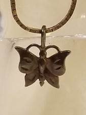 Small Butterfly Pendant 925 Sterling Silver 18" Necklace Box Chain Dainty Charm