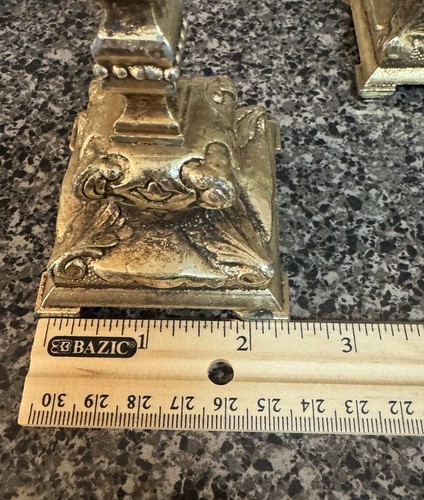 Vintage Gold Candlestick Holders Set of 3 Metal Ornate Taper Antiqued Decor - Bild 10 von 19