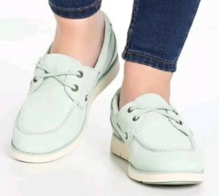 Timberland A1GDF Lakeville Womens Mocassin Boat shoe Silt Green uk