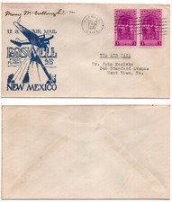 FIRST FLIGHT - Roswell, New Mexico (Signed by Postmaster) 1940 Cover